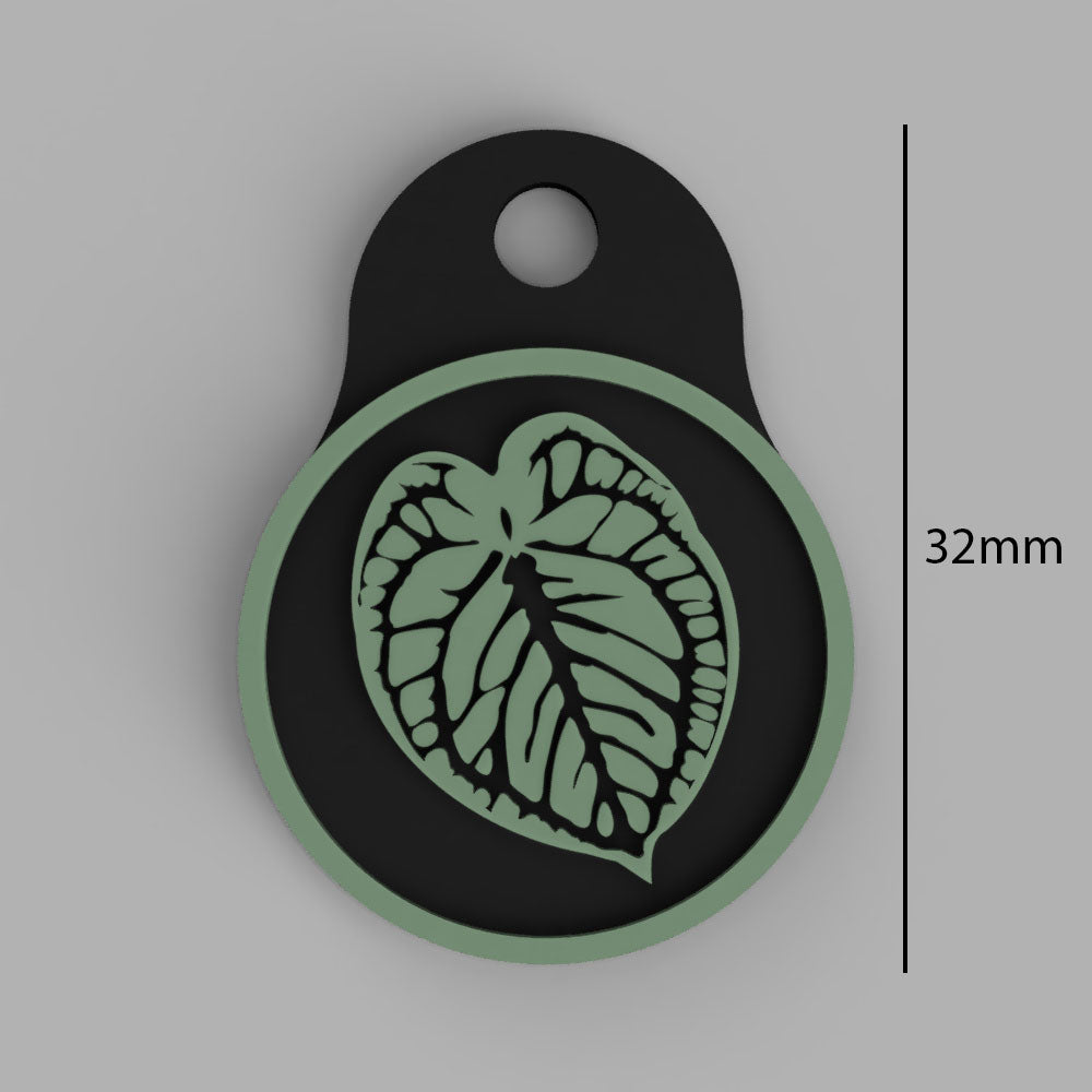 Einkaufswagenchip Crystallinum in oliv und schwarz klein mit Abmessungen