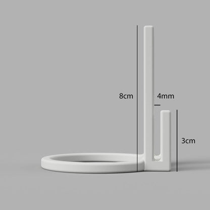 Topfhalter 60mm Weiß Seitenansicht mit Abmessungen